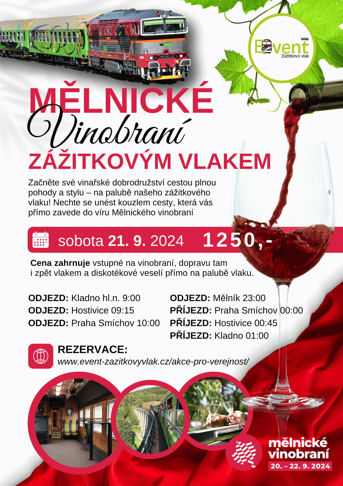 MĚLNICKÉ VINOBRANÍ ZÁŽITKOVÝM VLAKEM!